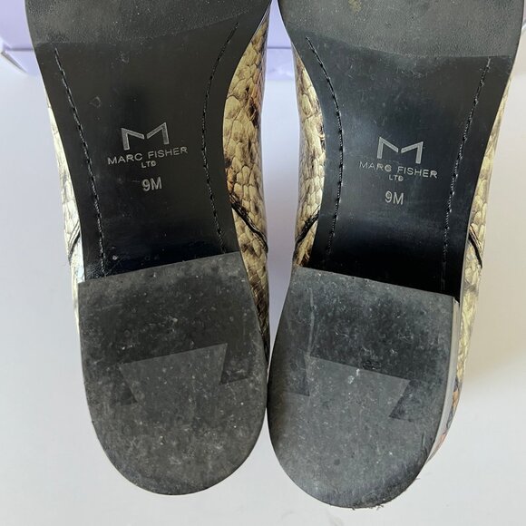 Marc Fisher LTD Yale Chelsea Ankle Boots, Pointy Toe, Size 9, Snakeskin Print EC - Picture 9 of 13
